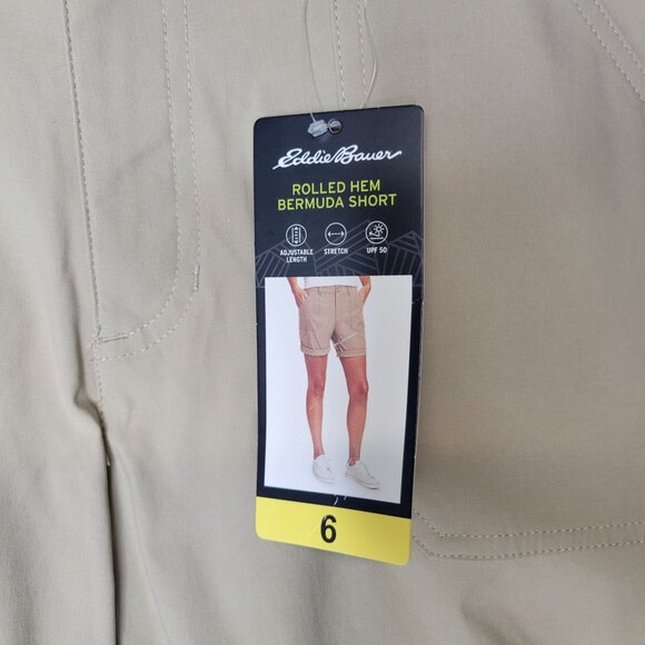 Eddie Bauer Women's Size 6 Shorts Rolled Hem Bermuda Short Brown UPF 50 - Picture 5 of 7